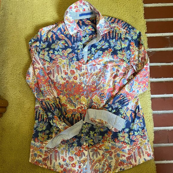 J.McLaughlin Lois Shirt in Wild Wallflower Stripe Size Small NWOT - Picture 6 of 6